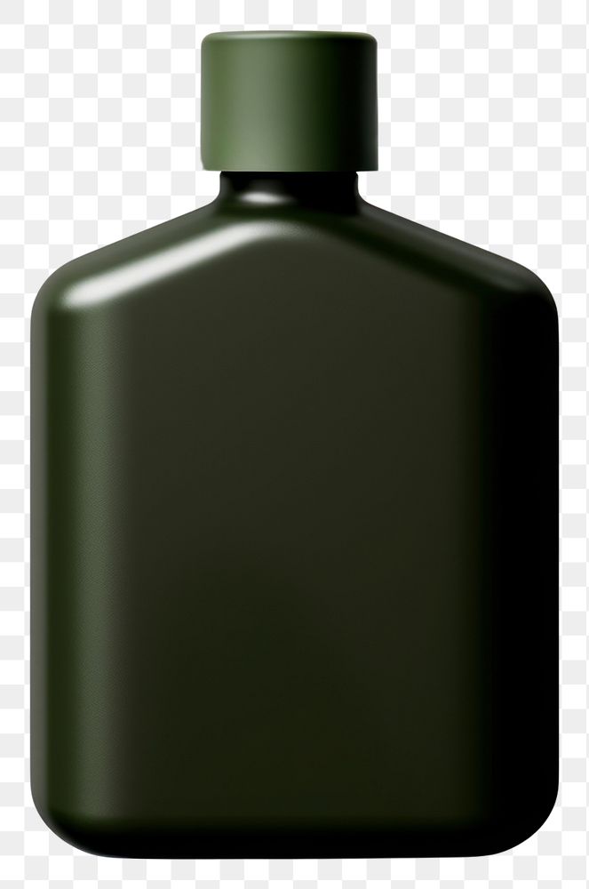 PNG  CeremicSHAMPOO BOTTLE in army green bottle perfume white background. AI generated Image by rawpixel.