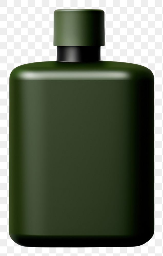 PNG  CeremicSHAMPOO BOTTLE in army green bottle perfume white background. AI generated Image by rawpixel.