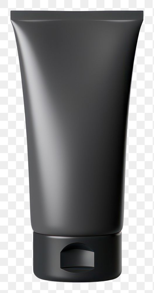 PNG  Cosmetic tube in black cosmetics bottle white background. AI generated Image by rawpixel.
