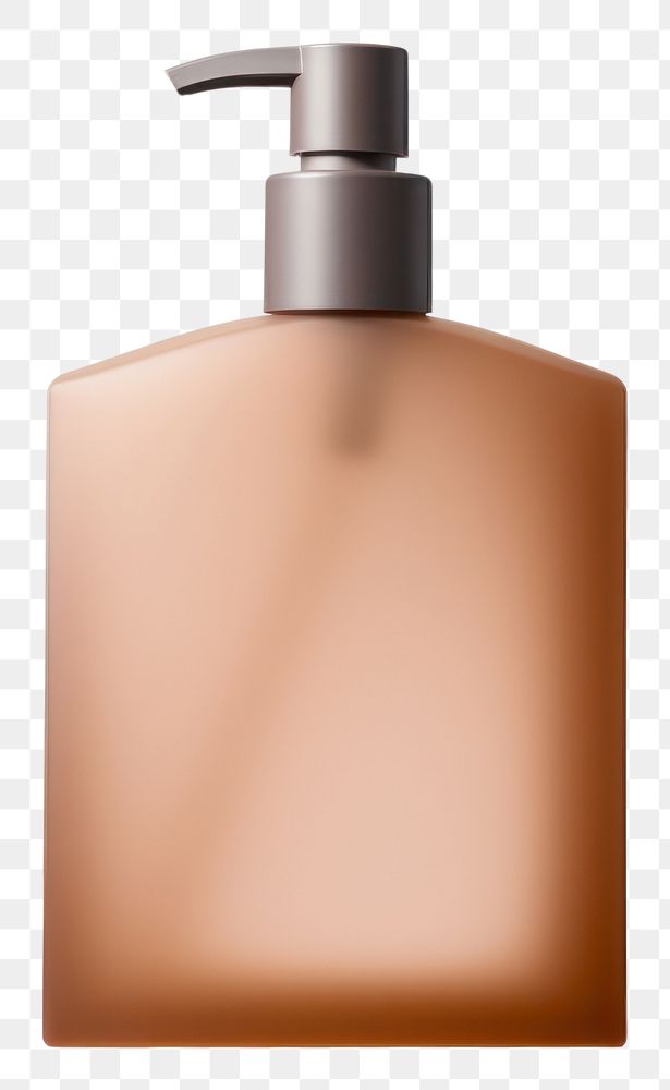 PNG  Transparent-Opaque SHAMPOO BOTTLE with pump in tea brown bottle simplicity cosmetics. AI generated Image by rawpixel.