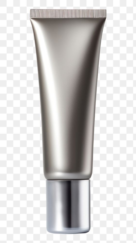 PNG  A dark silver cream tube cosmetics white background aftershave.