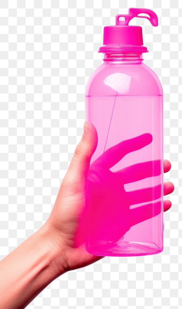 PNG  Water bottle holding pink hand. AI generated Image by rawpixel.