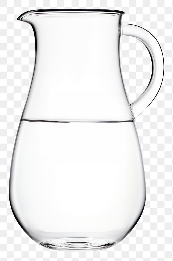 PNG  Carafe of water with crok top lid transparent glass jug.