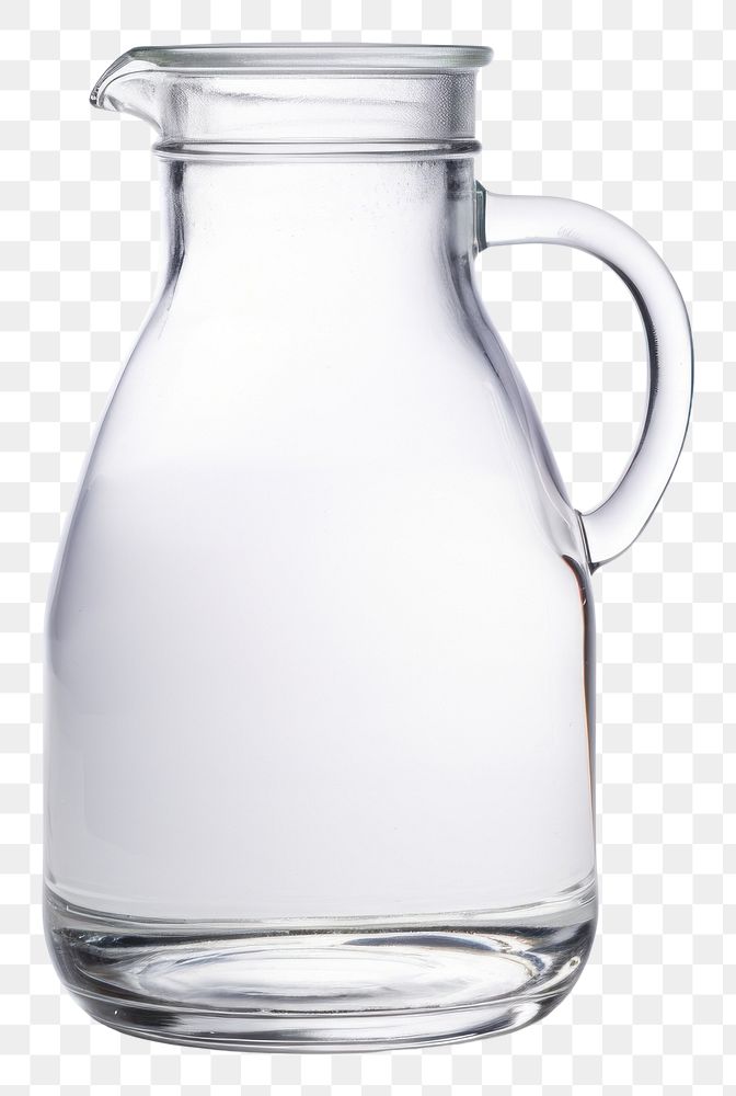 PNG  Carafe of water with crok top lid transparent glass drink.