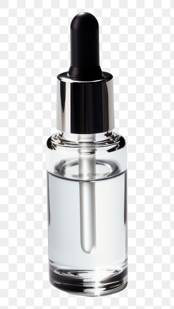 PNG  Serum bottle with dropper cosmetics perfume white background.