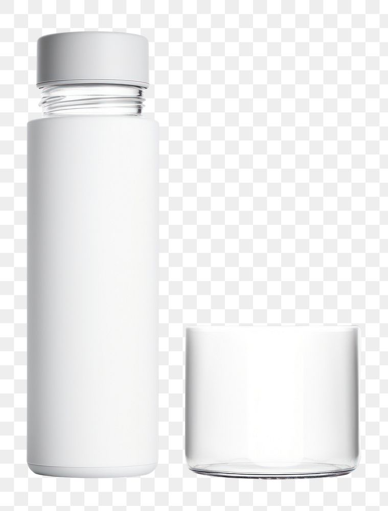 PNG  Water tumbler bottle cylinder glass white. AI generated Image by rawpixel.