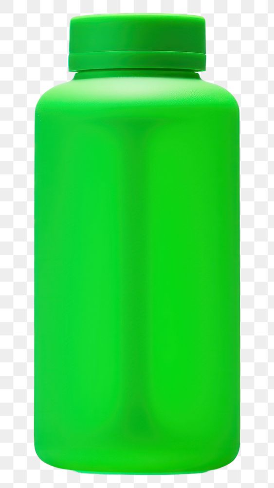 PNG  Matte plastic plastic water bottle with green silicone rubber lid jar white background container. AI generated Image by…