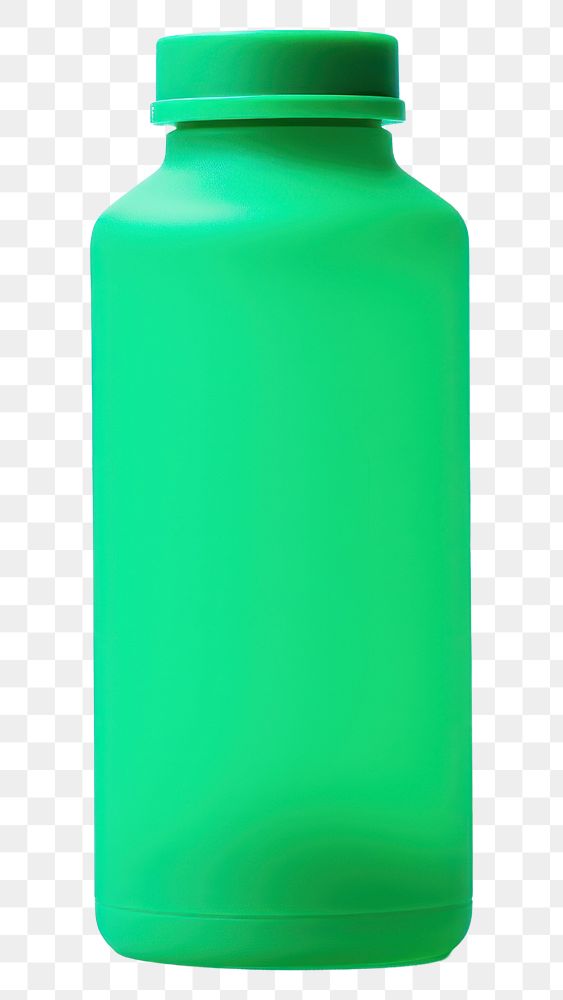 PNG  Water bottle with green silicone rubber lid plastic jar white background. AI generated Image by rawpixel.