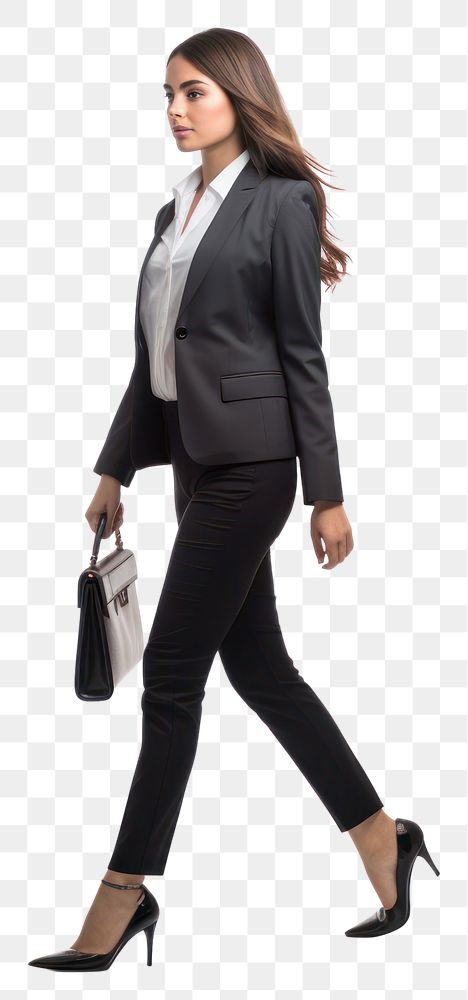 PNG A bussiness woman walking footwear blazer jacket.