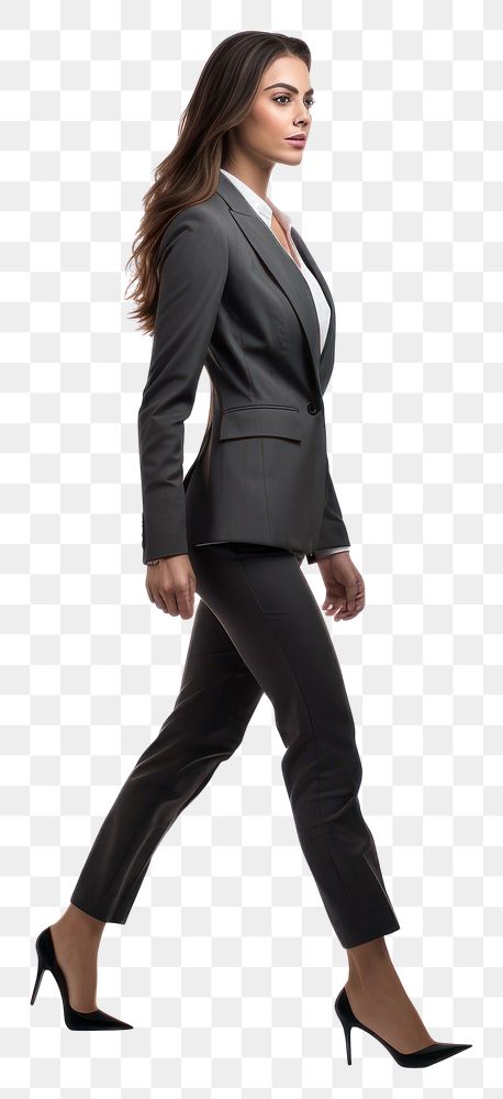 PNG A bussiness woman walking footwear blazer sleeve.