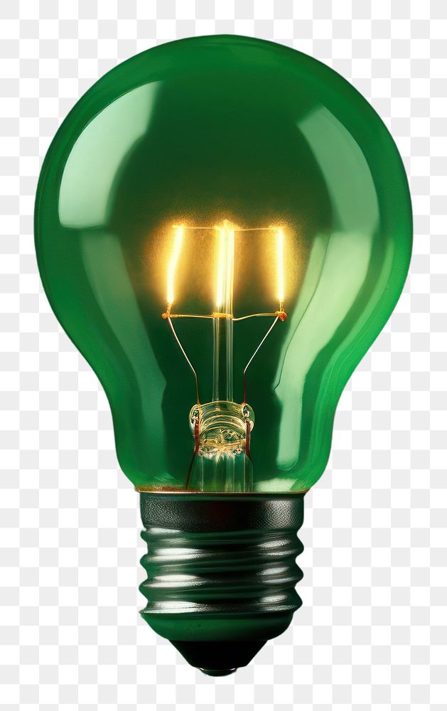 PNG  Green Light bulb lightbulb innovation lamp.