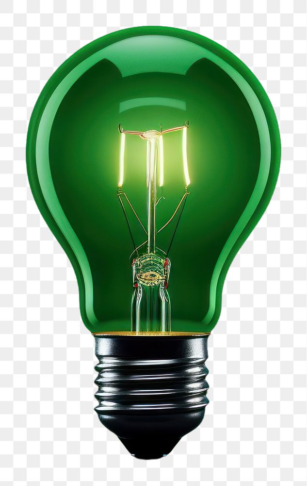 PNG  Green Light bulb lightbulb innovation illuminated.