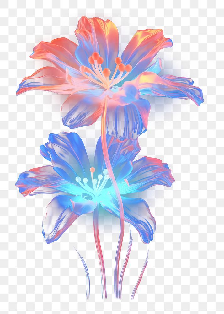 PNG  Flower glowing light plant. AI generated Image by rawpixel.