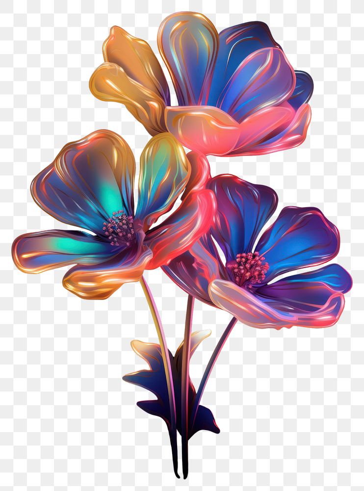 PNG  Flower glowing pattern petal. AI generated Image by rawpixel.