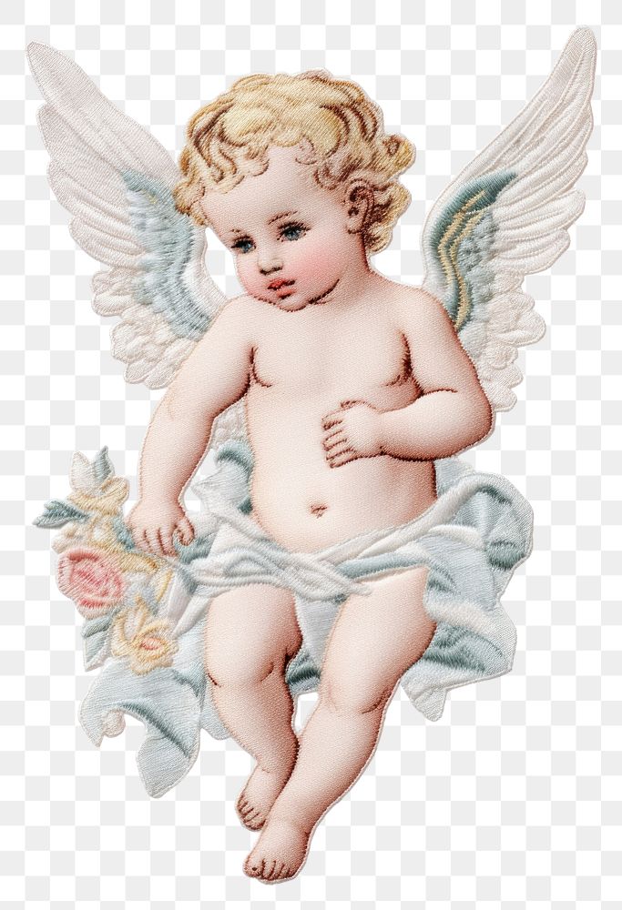 PNG Cherub angel baby white background. AI generated Image by rawpixel.