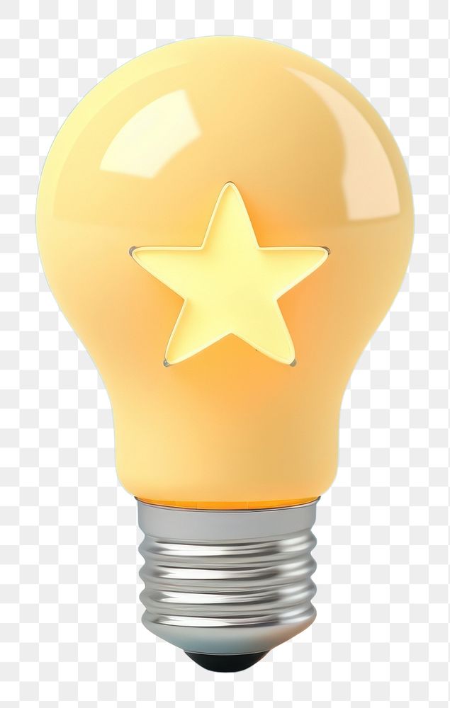 PNG  Light bulb whit star lightbulb innovation illuminated.