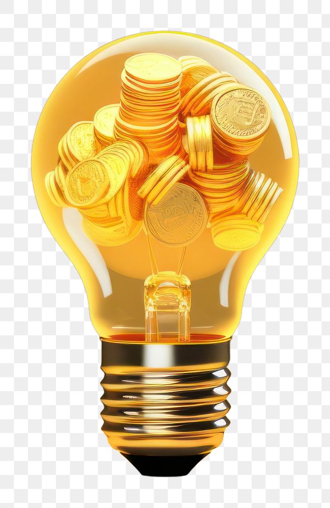 PNG  Light bulb with money lightbulb innovation gold.