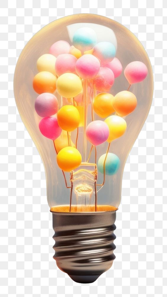 PNG  Light bulb with candy lightbulb innovation electricity.