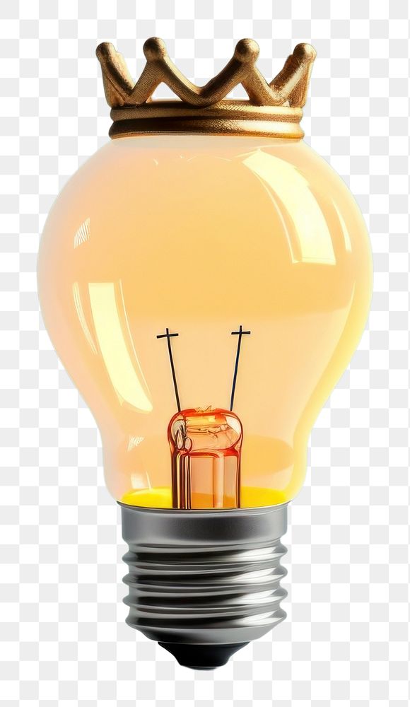 PNG  Light bulb with crown lightbulb innovation electricity.