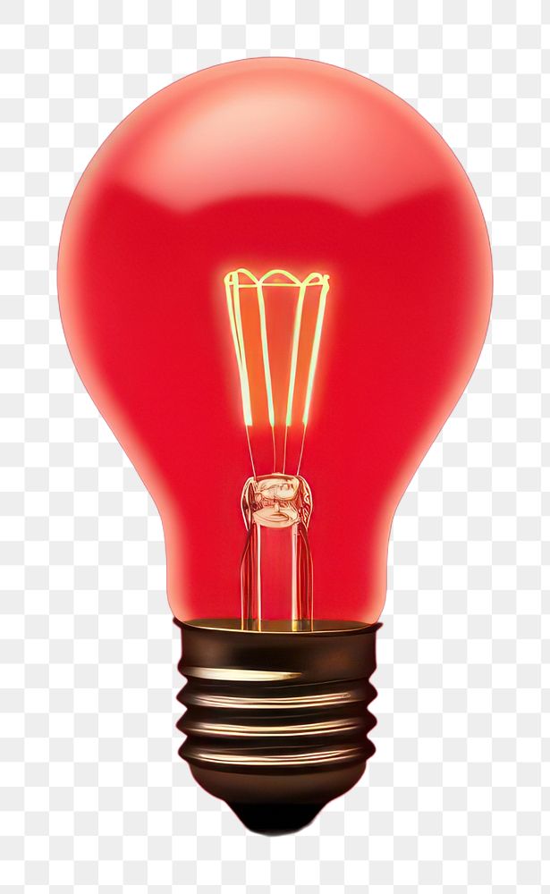 PNG  Red Light bulb lightbulb innovation electricity.