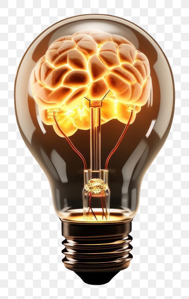 PNG  Lightbulb innovation brain lamp.