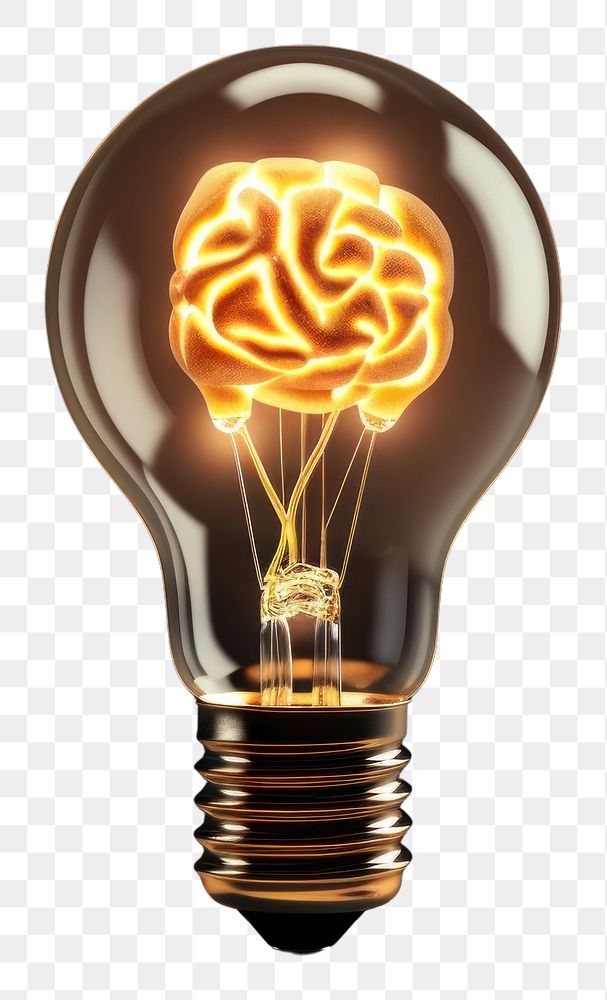 PNG  Light bulb with brain lightbulb innovation lamp.
