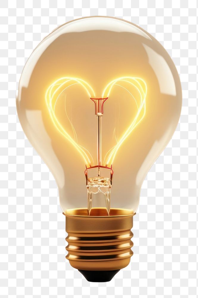 PNG  Light bulb with heart lightbulb innovation electricity.