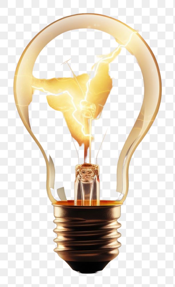 PNG  Light bulb with lightning lightbulb innovation bright.