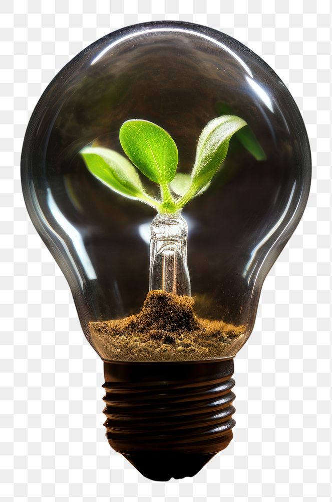 PNG  Light bulb with seedling lightbulb innovation plant.