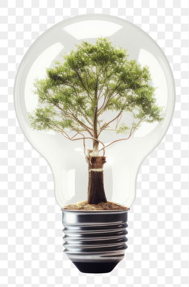 PNG  Light bulb with tree lightbulb innovation plant.