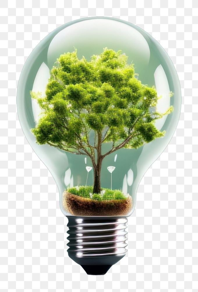 PNG  Light bulb with tree lightbulb green innovation.