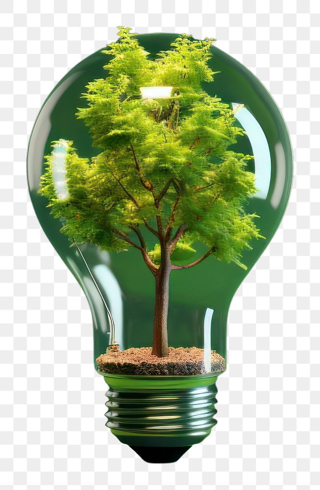 PNG  Light bulb with tree lightbulb green innovation.