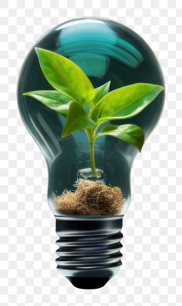 PNG  Light bulb with young plant lightbulb innovation electricity.