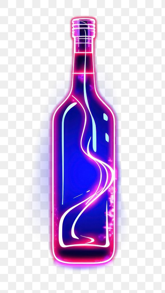 PNG  Wine bottle icon neon light drink illuminated refreshment.
