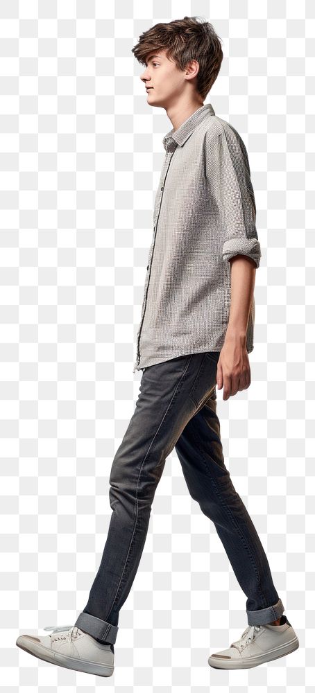 PNG A teenager man walking in studio footwear standing shoe.