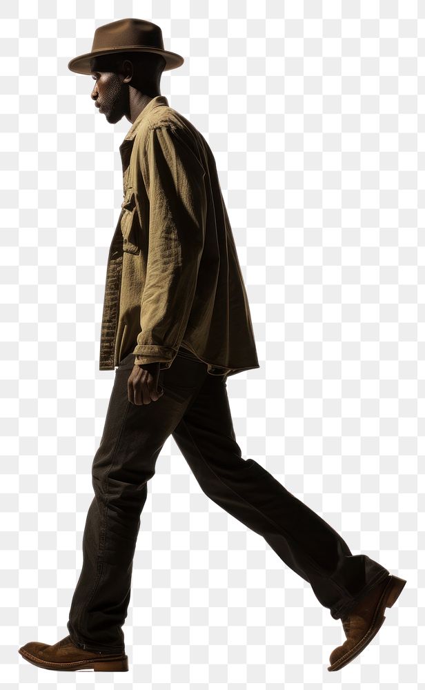 PNG A affrican man walking footwear fashion adult.