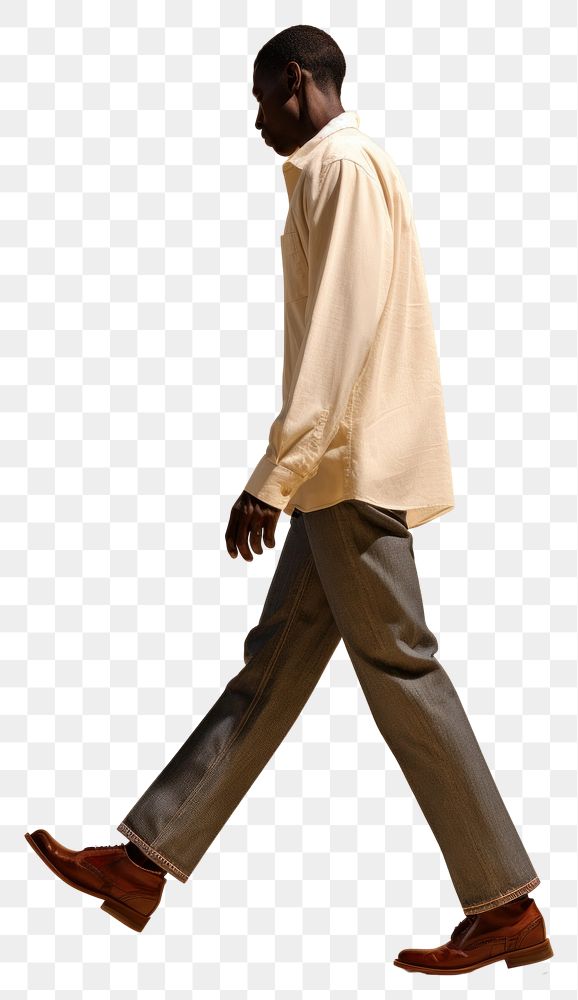 PNG A affrican man walking footwear standing adult.
