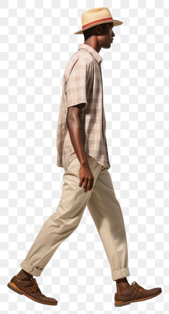 PNG A affrican man walking footwear adult khaki.