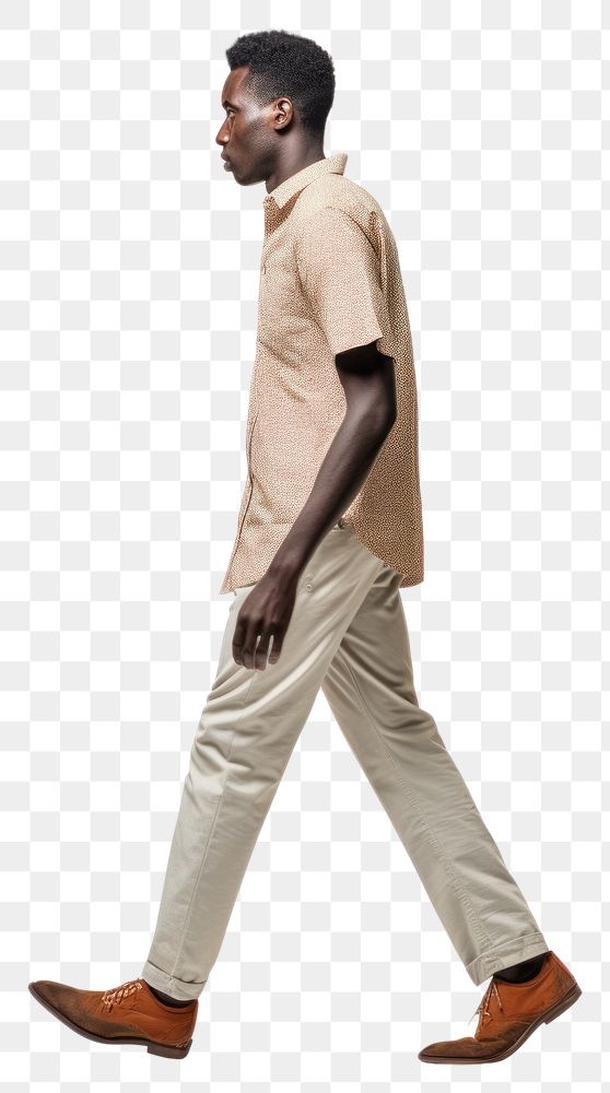 PNG A affrican man walking standing footwear adult.