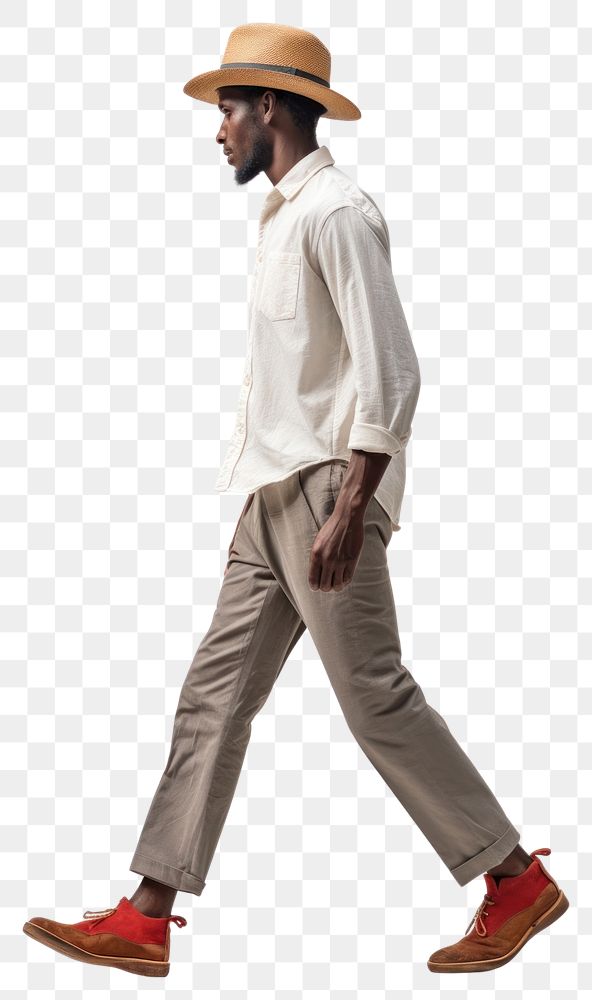 PNG A affrican man walking footwear adult shoe.