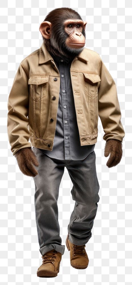 PNG  Monkey jacket mammal animal. AI generated Image by rawpixel.