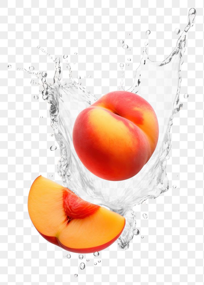 PNG Peach fruit plant white background. AI generated Image by rawpixel.
