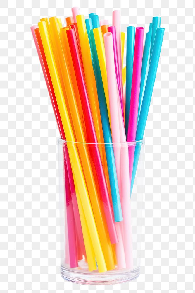 PNG  Plastic straw pencil white background arrangement. AI generated Image by rawpixel.
