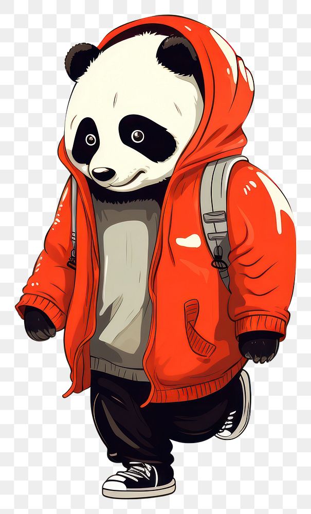 PNG  Panda representation sweatshirt disguise. AI generated Image by rawpixel.