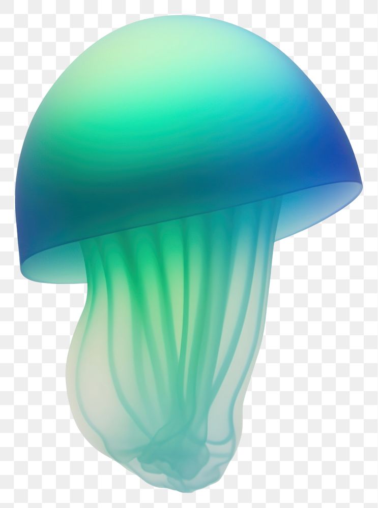 PNG  Abstact gradient illustration jellyfish green blue invertebrate.