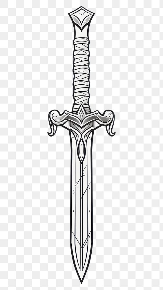 PNG Sword weapon dagger line.