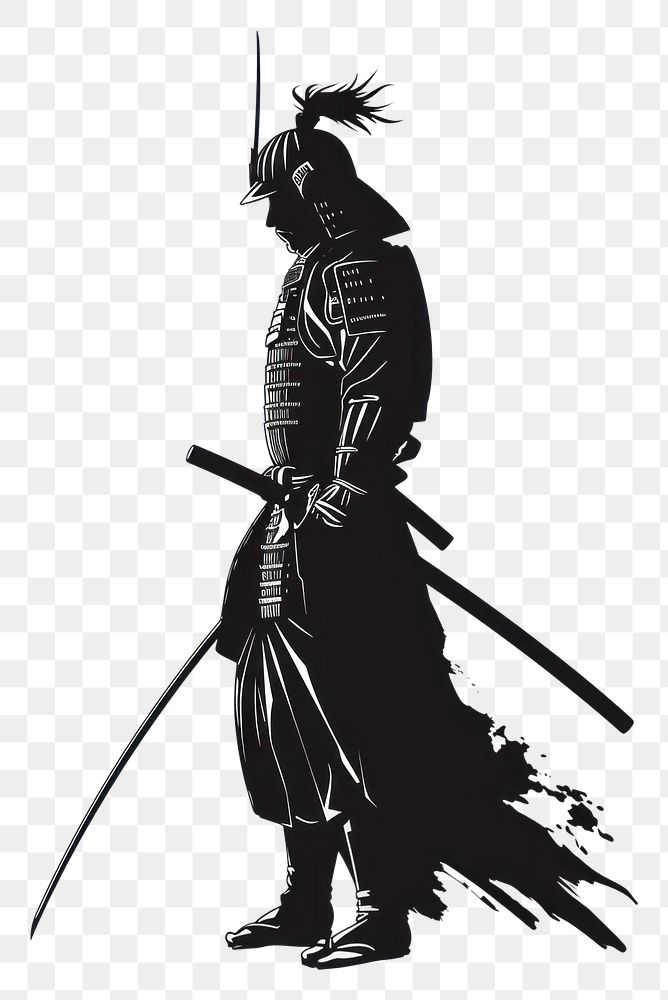 PNG Samurai silhouette warrior samurai.