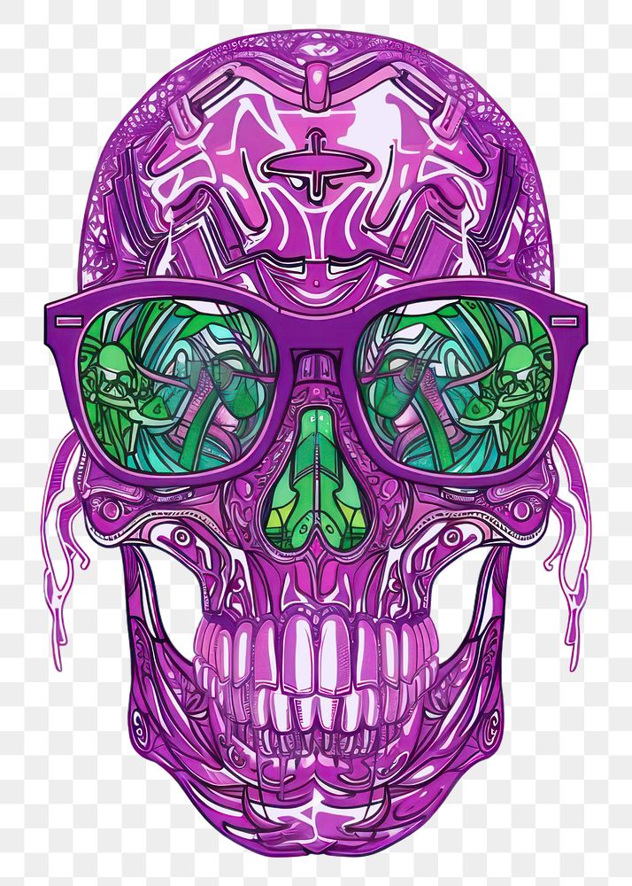 PNG Skull drawing purple sketch.