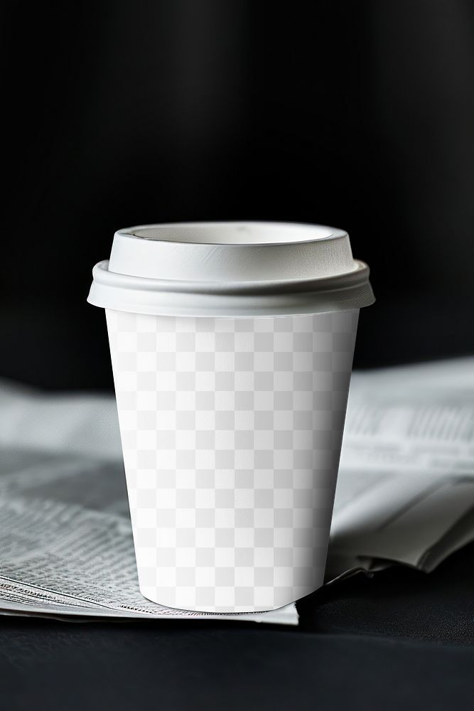 Disposable coffee cup png product mockup, transparent design