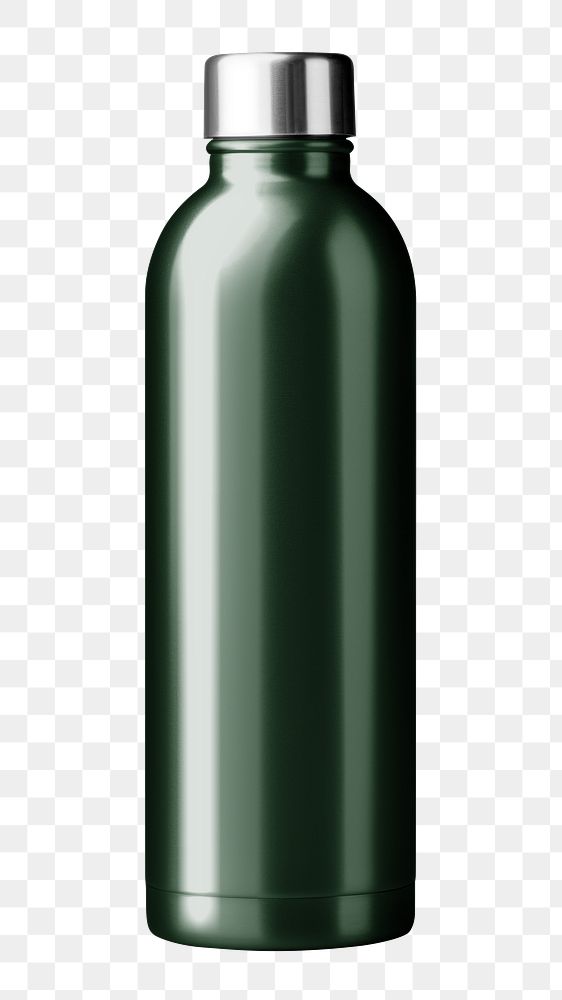 PNG green insulated water bottle, transparent background